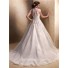 Traditional Ball Gown Cap Sleeve Tulle Lace Wedding Dress With Jacket Buttons