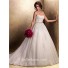 Traditional Ball Gown Cap Sleeve Tulle Lace Wedding Dress With Jacket Buttons