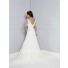 Traditional Couture A Line Cowl Neck And Back Chiffon Lace Beaded Wedding Dress Buttons