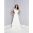 Traditional Couture A Line Cowl Neck And Back Chiffon Lace Beaded Wedding Dress Buttons