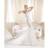 Traditional Mermaid Trumpet Strapless Tulle Venice Lace Wedding Dress