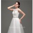 Traditional Princess Sheer See Through Back Tulle Lace Wedding Dress With Belt