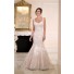 Trumpet Mermaid Sweetheart Backless Nude Satin Lace Wedding Dress With Straps