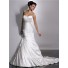 Trumpet/ Mermaid Sweetheart Empire Court Train Satin Wedding Dress With Beaded Crystals Pleat