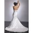 Trumpet/ Mermaid Sweetheart Empire Court Train Satin Wedding Dress With Beaded Crystals Pleat