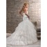 Trumpet/ Mermaid Sweetheart Tiered Tulle Lace Wedding Dress With Flower