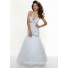 Trumpet/Mermaid sexy v neck backless white beaded prom dress with straps