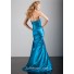 Trumpet/Mermaid sweetheart floor length blue silk prom dress with corset back