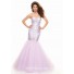 Trumpet/Mermaid sweetheart floor length lilac sequined prom dress with beading