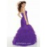 Trumpet/Mermaid sweetheart floor length purple organza prom dress with ruffles