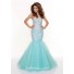Trumpet/Mermaid sweetheart long fishtail blue beaded prom dress
