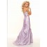 Trumpet/Mermaid sweetheart long lilac silk prom dress with beaded