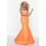 Trumpet/Mermaid sweetheart long orange prom dress with beading