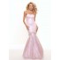 Trumpet/Mermaid sweetheart long pink sequined prom dress with beading