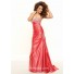 Trumpet/Mermaid sweetheart long watermelon silk prom dress with beaded