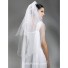 Two Layers White Tulle Wedding Bridal Veil With Pearls