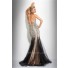 Unique Mermaid Strapless Black Tulle Beaded Evening Prom Dress