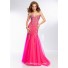 Unique Mermaid Sweetheart Neckline Long Royal Blue Tulle Beaded Crystal Prom Dress