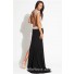 Unique Sexy Sweetheart Cap Sleeve Backless Long Black Chiffon Tulle Beaded Evening Prom Dress With Slit