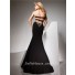 Unique Sexy Sweetheart Long Black Chiffon Beaded Evening Prom Dress With Open Back