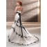 Unique Trumpet/ Mermaid Strapless Champagne Black Lace Wedding Dress With Sash