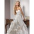 Unusual Ball Gown Sweetheart Structured Ivory Organza Couture Wedding Dress With Sash