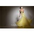 Unusual Mermaid Sweetheart Long Yellow Tulle Sequins Sparkly Evening Prom Dress
