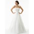 Vintage A Line Strapless Organza Draped Lace Beaded Corset Wedding Dress Court Train