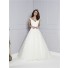 Vintage A Line V Neck Back Off The Shoulder Tulle Lace Beaded Wedding Dress With Buttons