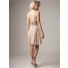 A Line Strapless Ruched Chiffon Bridesmaid Dress With Flowers Sash