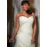 A Line Sweetheart Corset Back Ruched Organza Satin Plus Size Wedding Dress With Pearls