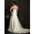 A line sweetheart court train silk satin plus size vintage wedding dress with beading and corset