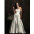 A line sweetheart court train silk satin plus size vintage wedding dress with beading and corset