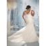 A Line V Neck Sheer Straps Ruched Organza Lace Plus Size Wedding Dress With Buttons