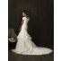 A line chapel train taffeta ruched modest wedding dress with short sleeves