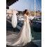A Line Long Sleeve Wedding Dress See Through Tulle Lace