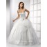 Ball Gown Sweetheart Puffy Tulle Wedding Dress With Embroidery Beading Crystal Detachable Straps