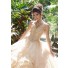 Ball Gown Prom Dress Champagne Tulle Ruffle Embroidery Quinceanera Dress