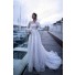 Charming Long Sleeve Lace Wedding Dress High Neck With Train