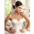 Classic Princess A Line Sweetheart Organza Sequin Beaded Wedding Dress Corset Back
