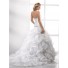 Elegant Trumpet/ Mermaid Strapless Court Train Organza Wedding Dress With Ruffles Crystal