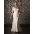 Elegant mermaid cap sleeve keyhole back sweep train lace plus size wedding dress