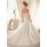 Fit And Flare Trumpet Sweetheart Crystal Beaded Organza Wedding Dress With Buttons
