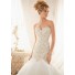 Fit And Flare Trumpet Sweetheart Crystal Beaded Organza Wedding Dress With Buttons