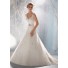 Slim A Line V Neck Organza Lace Beaded Wedding Dress With Crystal Sash Straps