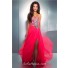 Flowing Sweetheart Long Royal Blue Chiffon Beaded Sequin Crystal Prom Dress Slit