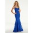 Glamour Mermaid Backless Spaghetti Strap  Royal Blue Lace Prom Dress
