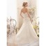 Fit And Flare Mermaid Sweetheart Tulle Lace Beaded Wedding Dress With Pearls Crystal Back