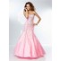 Gorgeous Mermaid Sweetheart Neckline Pink Tulle Beaded Prom Dress Corset Back