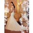 Mermaid Sheer Tulle Bateau Neckline Deep V Back Lace Beaded Wedding Dress With Buttons